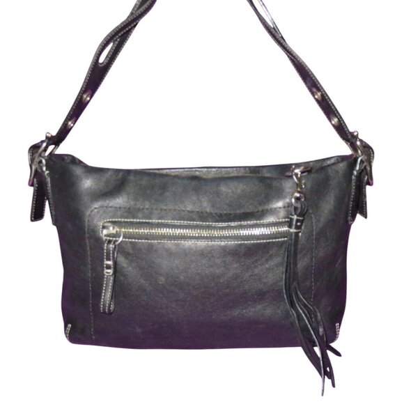 Coach 2006 Vintage Black Leather East West Legacy Tassel Hobo Shoulder Bag 1417 - Picture 1 of 12
